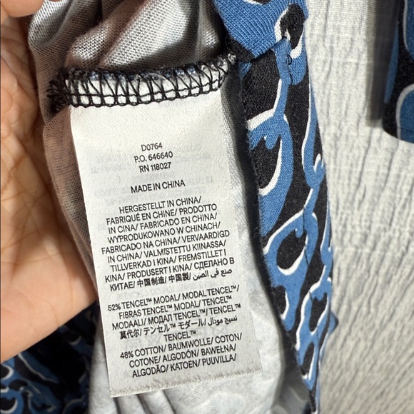 Boden Laura Jersey‎ Midi Shirt Dress Blue Geometric Print Belted Long Sleeve  2P - Picture 7 of 12